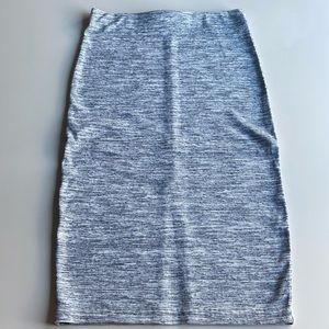 Forever 21 Back Slit Midi Skirt in Heather Gray